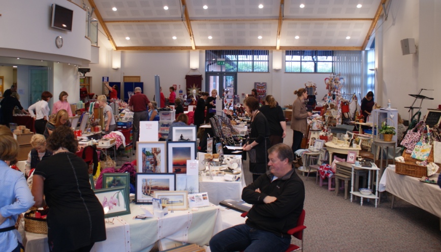 Stall holders preparing for the Christmas Fair at The Church On The Heath, 15.11.2014