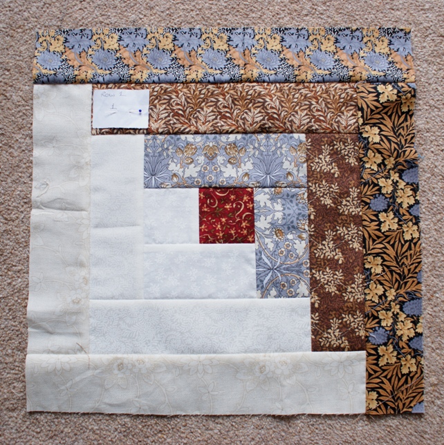 One of the completed log cabin blocks.