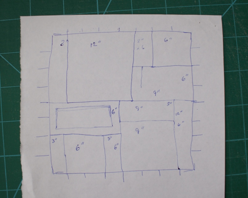 It's pretty rough but this plan makes all the difference!  I aim to draw a scale plan for the whole quilt top once it is completed.