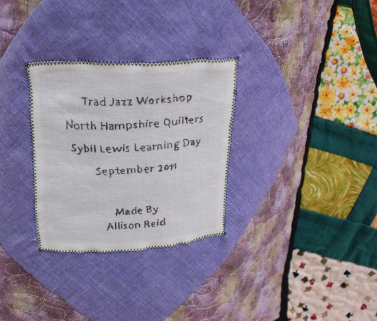 It is good practice to label completed quilts. I've just found out how useful a label can be - I'd never have remembered that this one was made in 2011.