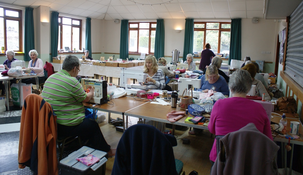 One last picture - note in the far background that essential piece of quilting equipment - an urn for all day teas and coffees