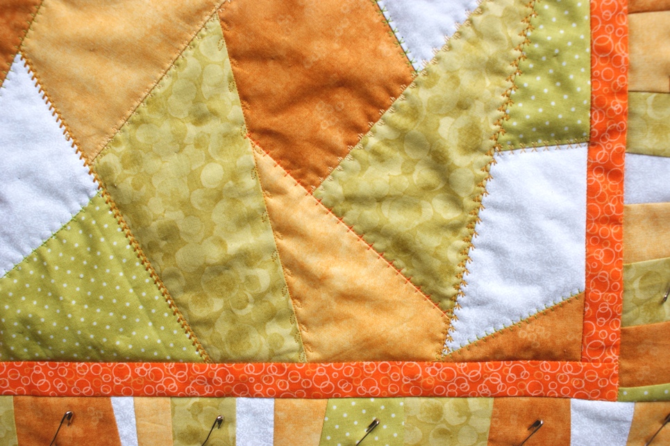 Some of the stitching my clever machine made easy for me!  I did have a thought to use stitching within some of the fabric pieces but time got the better of me so I stuck to just stitching over the seams. 