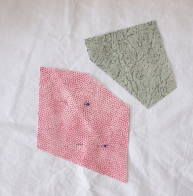 Choose a second fabric piece - make sure it is big enough to overlap the edge you are going to place it on.