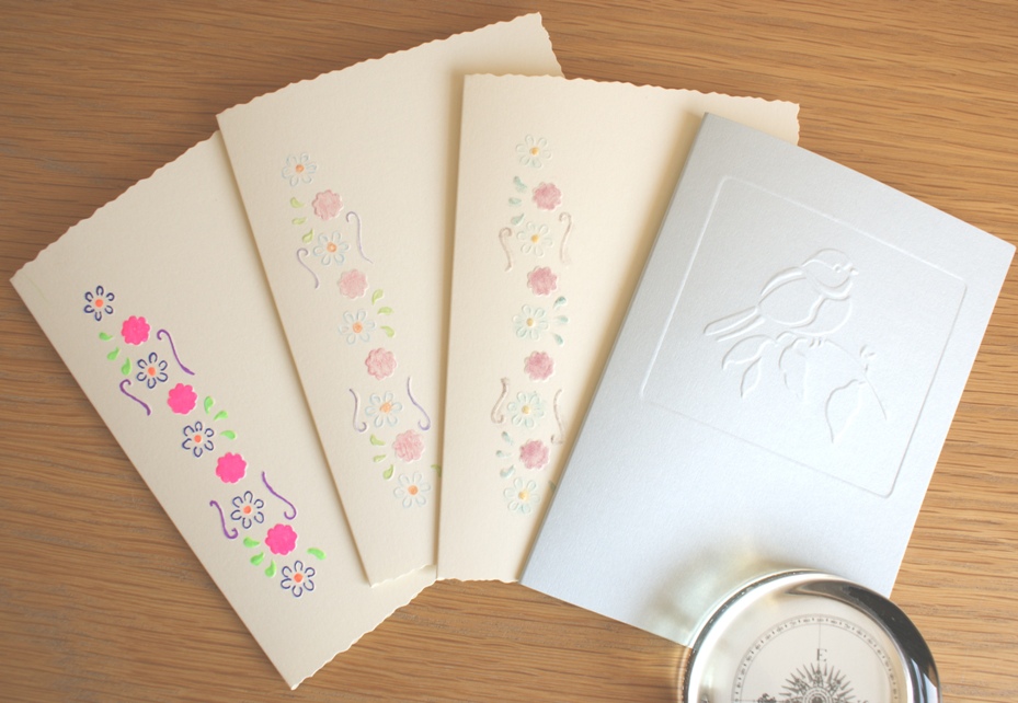 Some of the examples of stencil embossing ready for Monday 