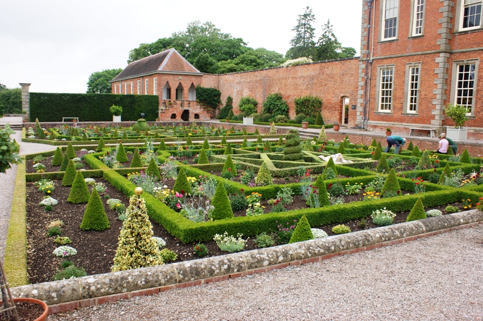 The formal gardens at Hanbury Hall (National Trust)