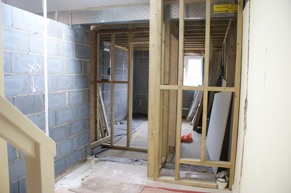 The view from the bottom of the stairs! There used to be a loo separating the house from the garage!