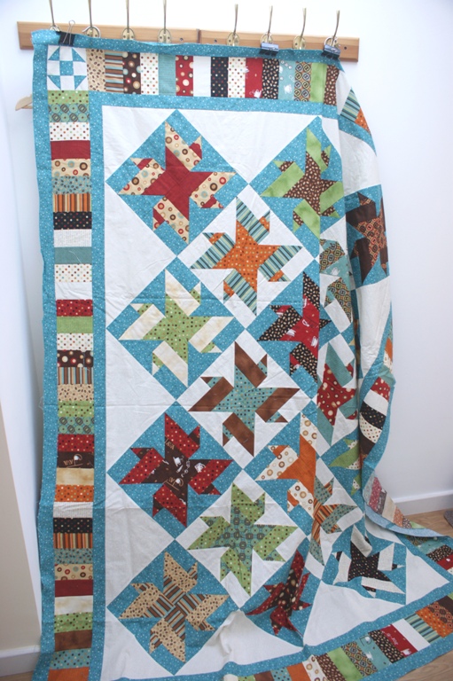 A quilt top made at a workshop by Doris Dove.