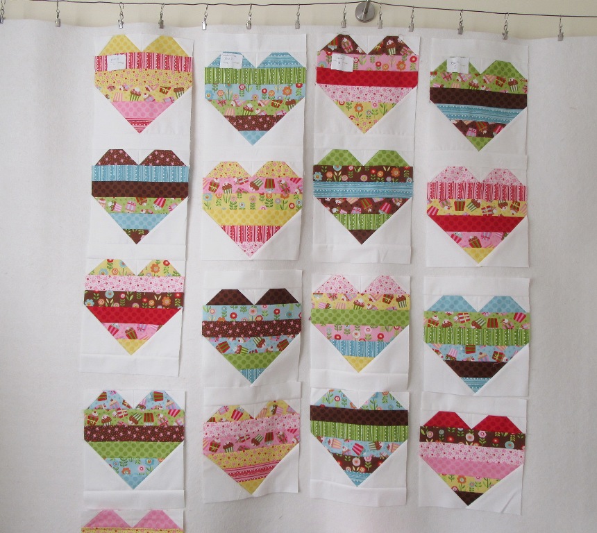 Csny Heart blocks arranged in columns