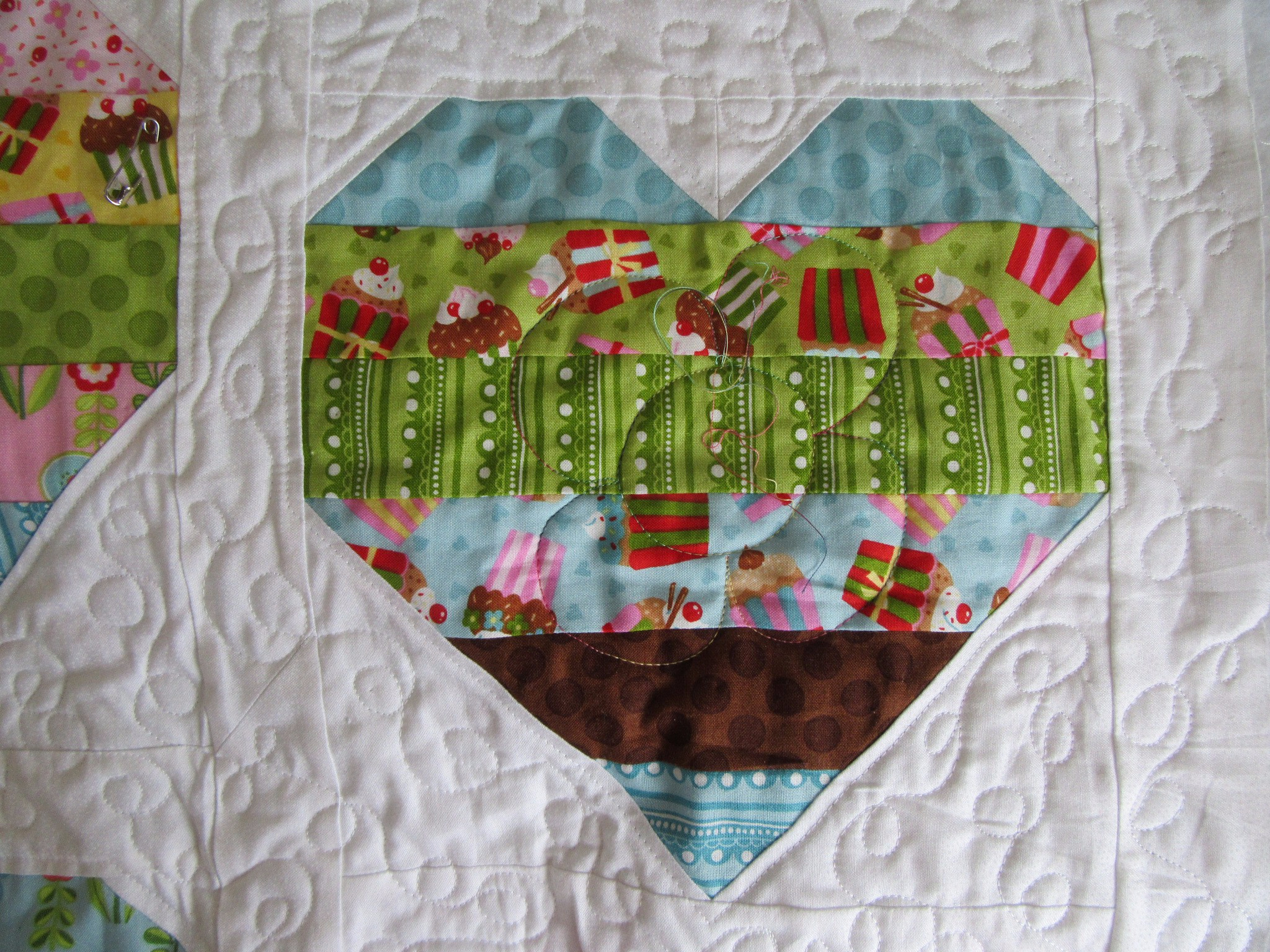Candy Hearts quilting