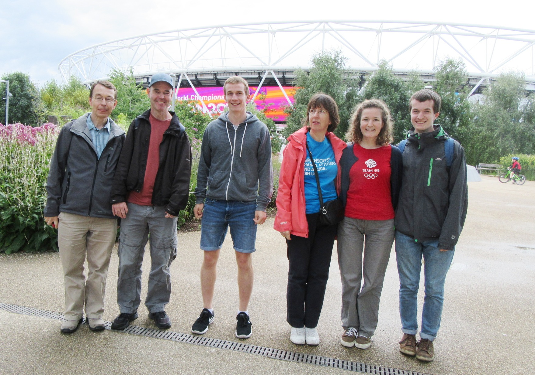 Family outside the stadium