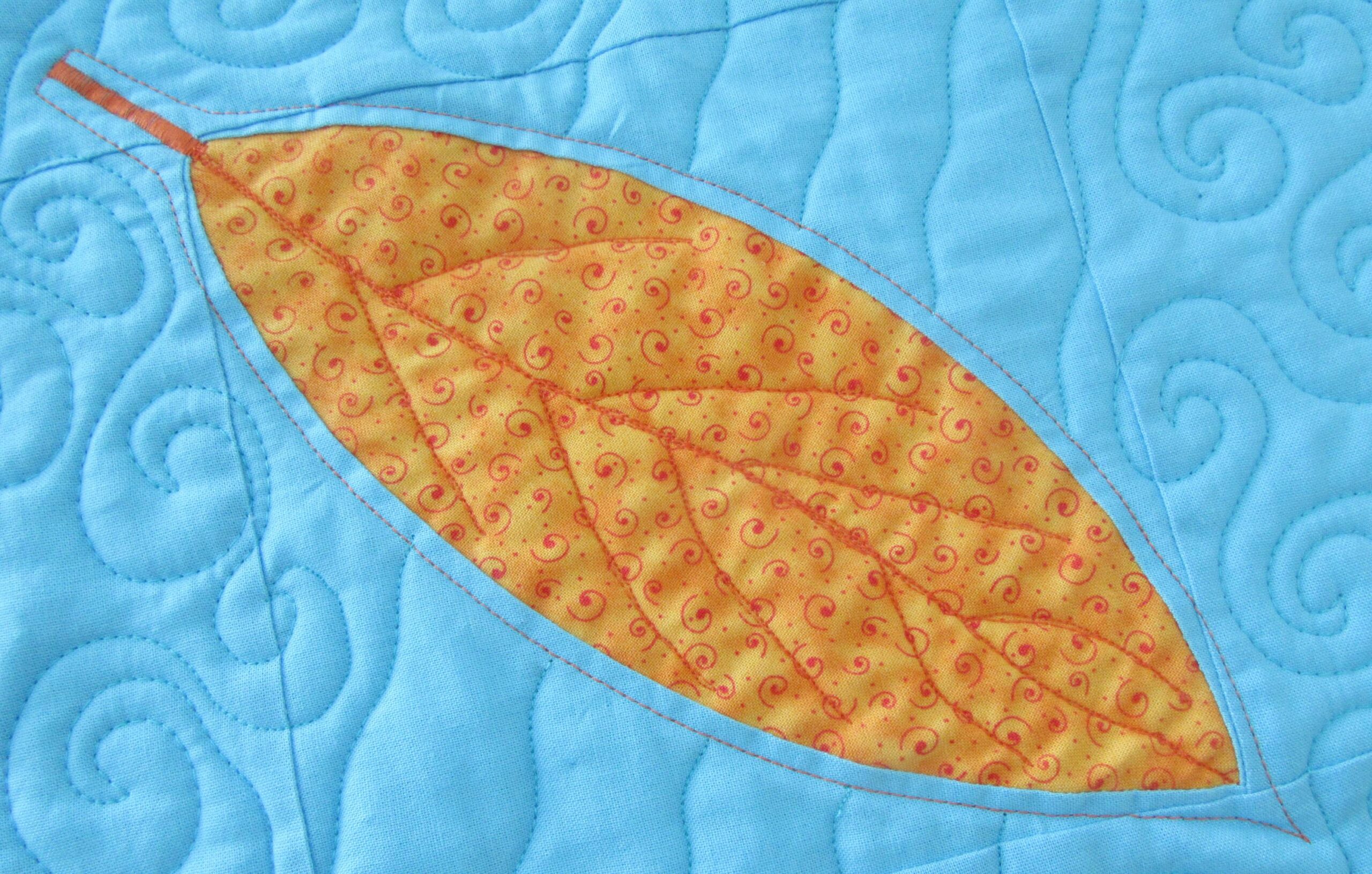 Autumn Leaves quilting detail by Allison Reid