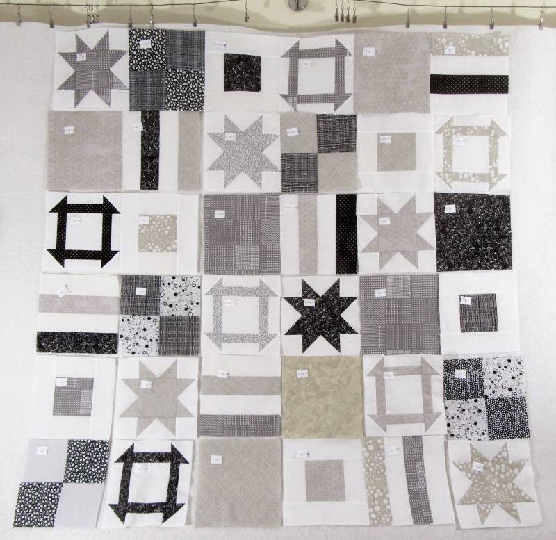 Dashing Stars 4 all blocks on design wall by Allison Reid