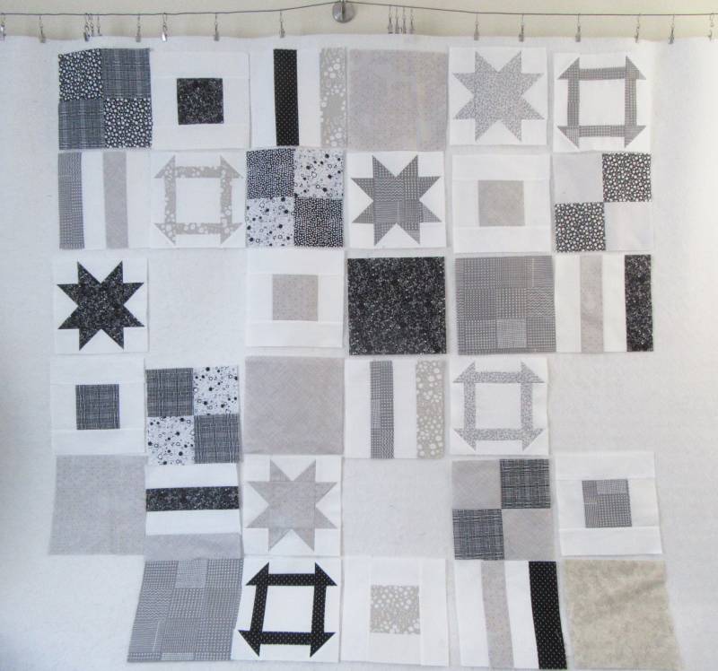 Dashing Stars 4 blocks on design wall by Allison Reid