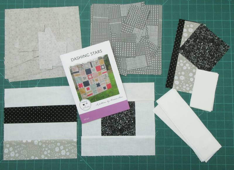 Dashing Stars B and W fabrics by Allison Reid