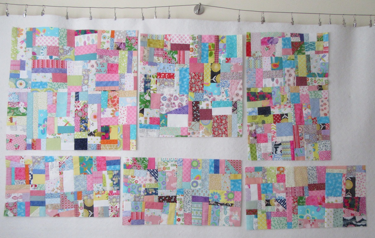 Super sized blocks on the design wall by Allison Reid