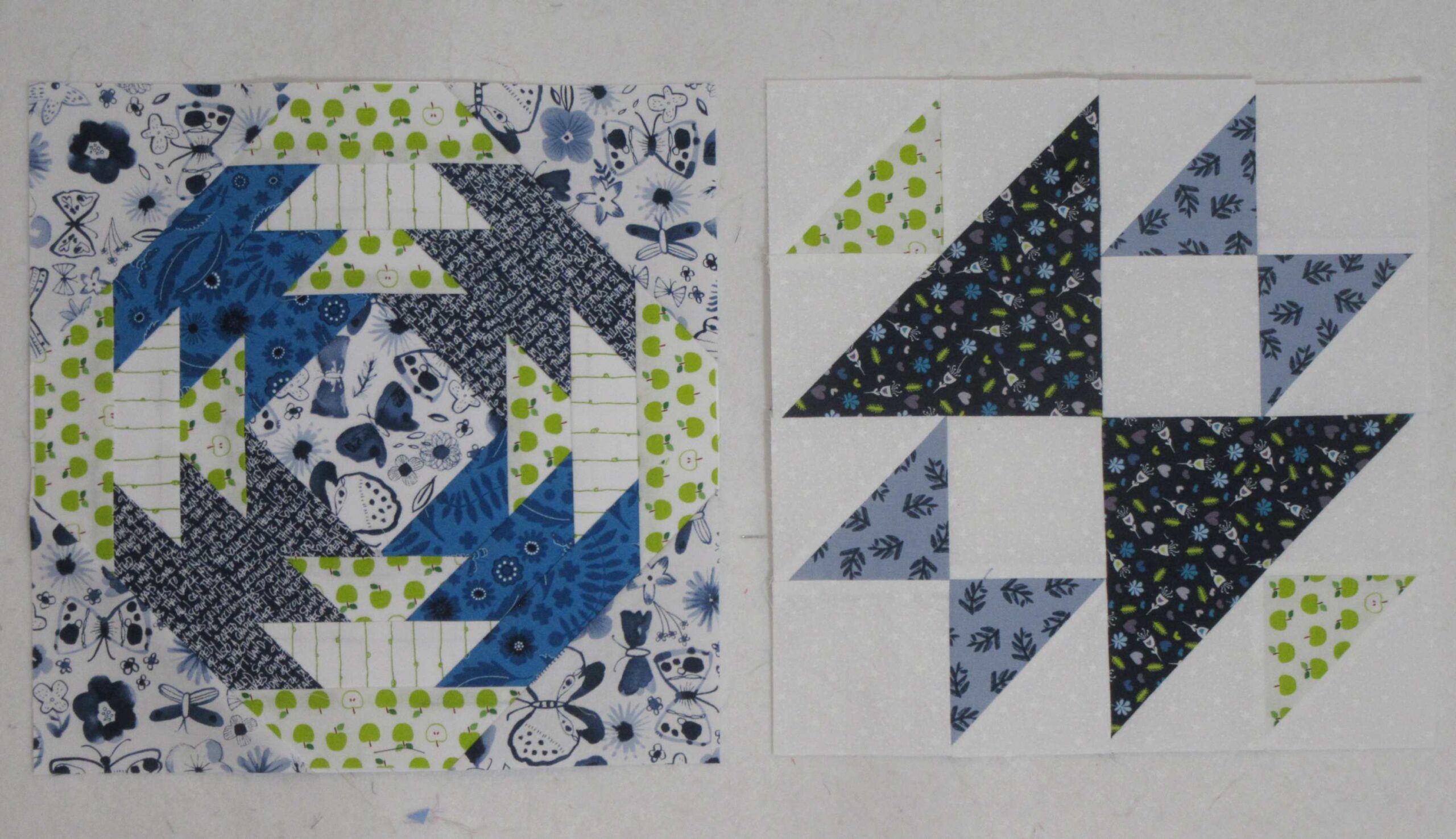 Pineapple and Old Maid's Puzzle Blocks by Allison Reid