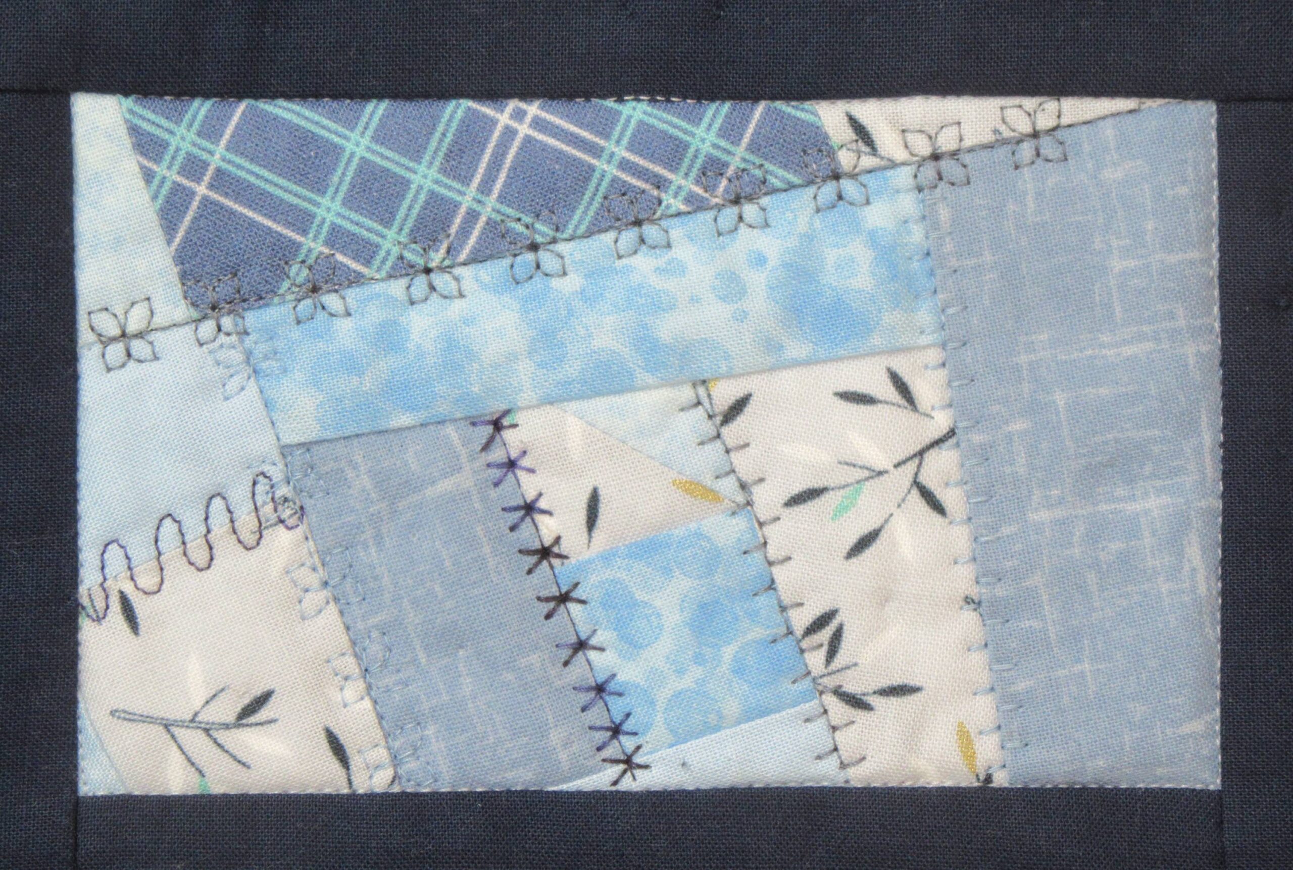 Into the Woods crazy patchwork stitched (1) by Allison Reid