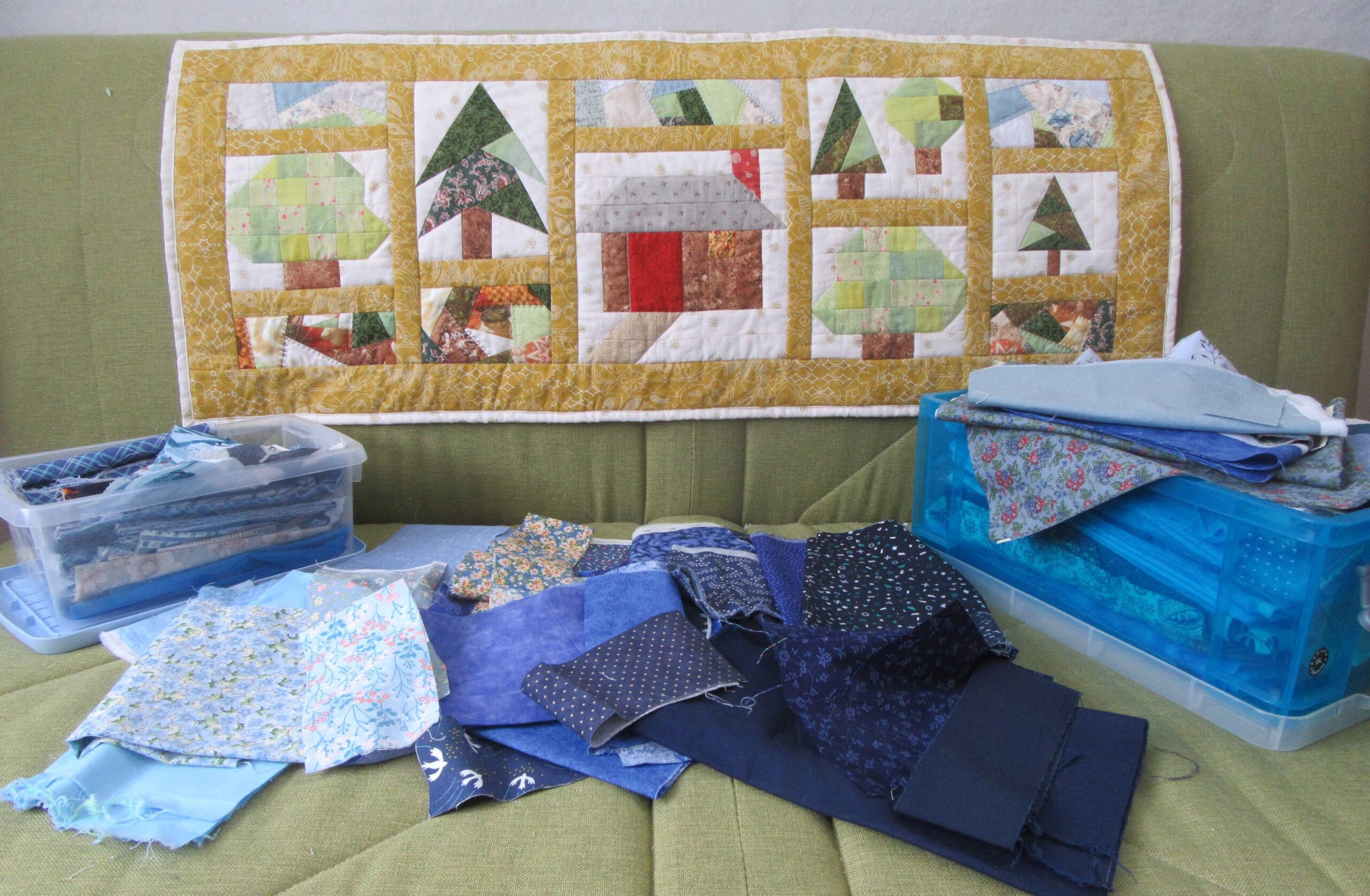 Into the Woods runner and blue stash by Allison Reid