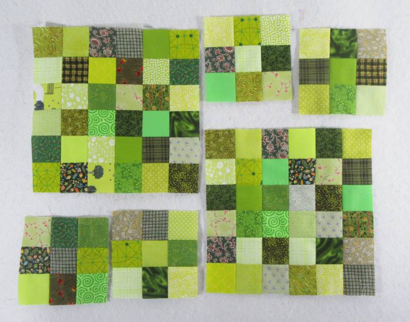 Rainbow Scrap Challenge 2020 green blocks by Allison Reid