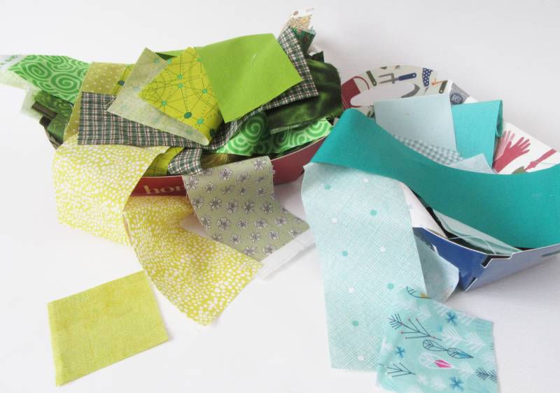 Rainbow Scrap Challenge 2020 green strips by Allison Reid