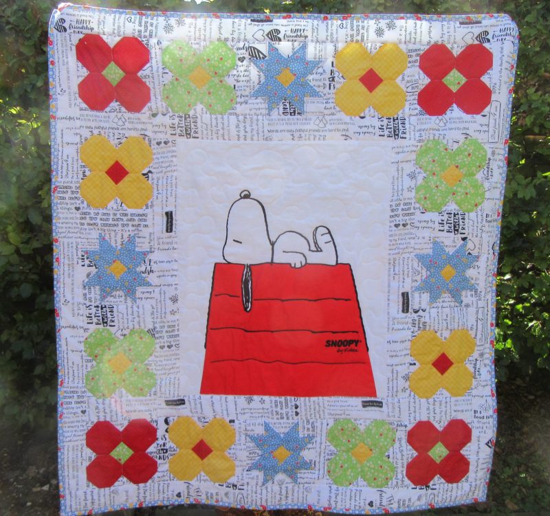 Snoopy Baby Quilt finished front by Allison Reid
