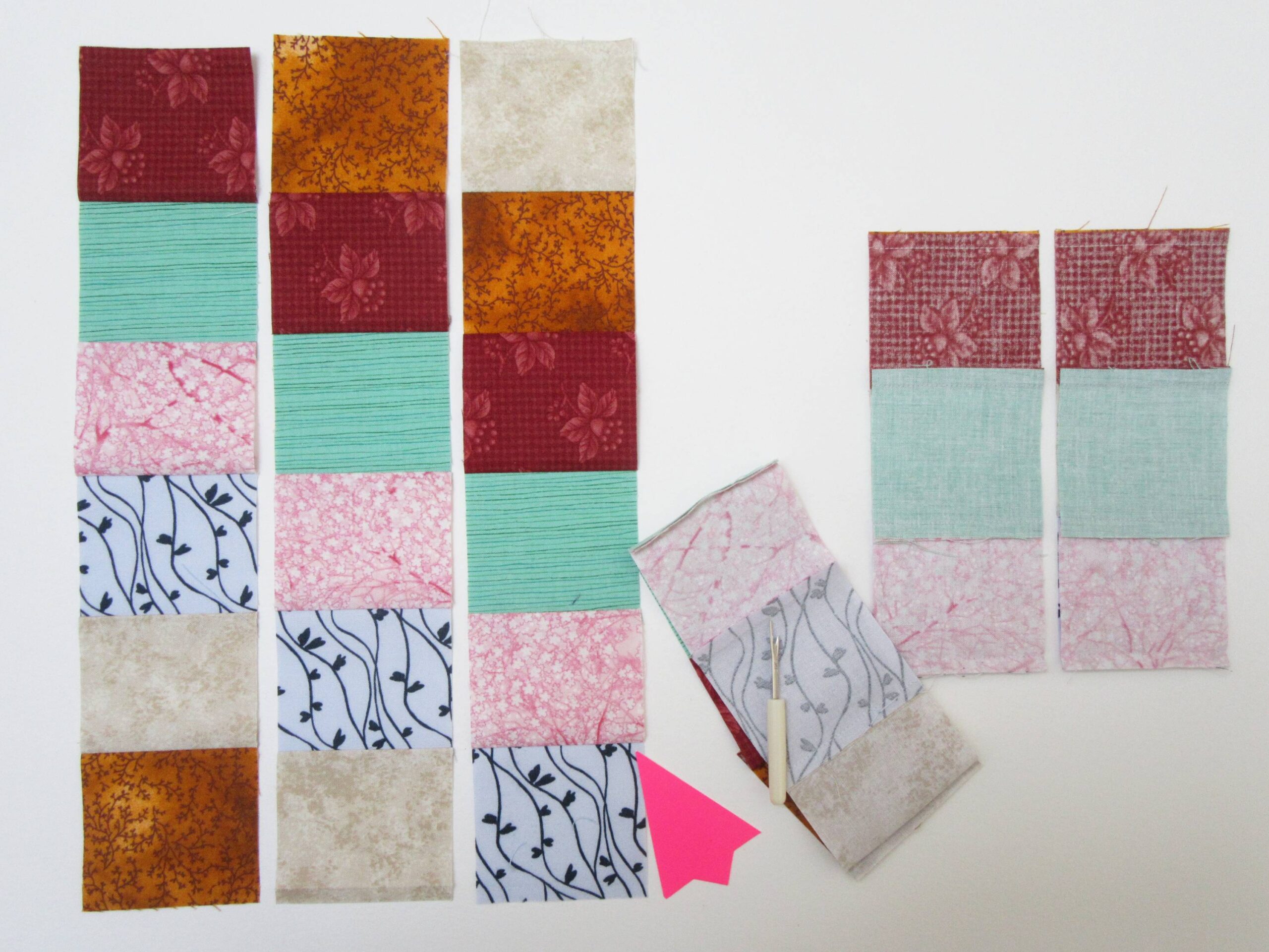 Trip Around the World Block fourth seam by Allison Reid