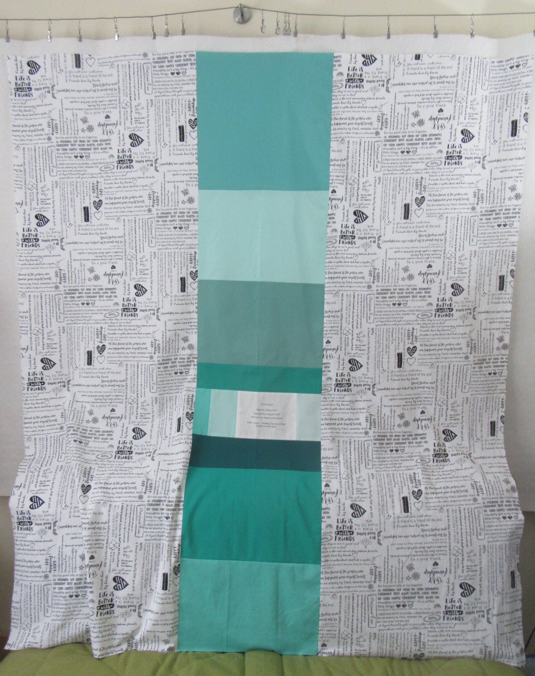 Jelly Roll Waves pieced backing by Allison Reid